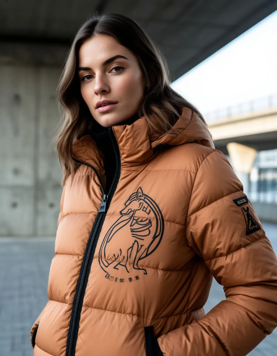 Пуховики с логотипами